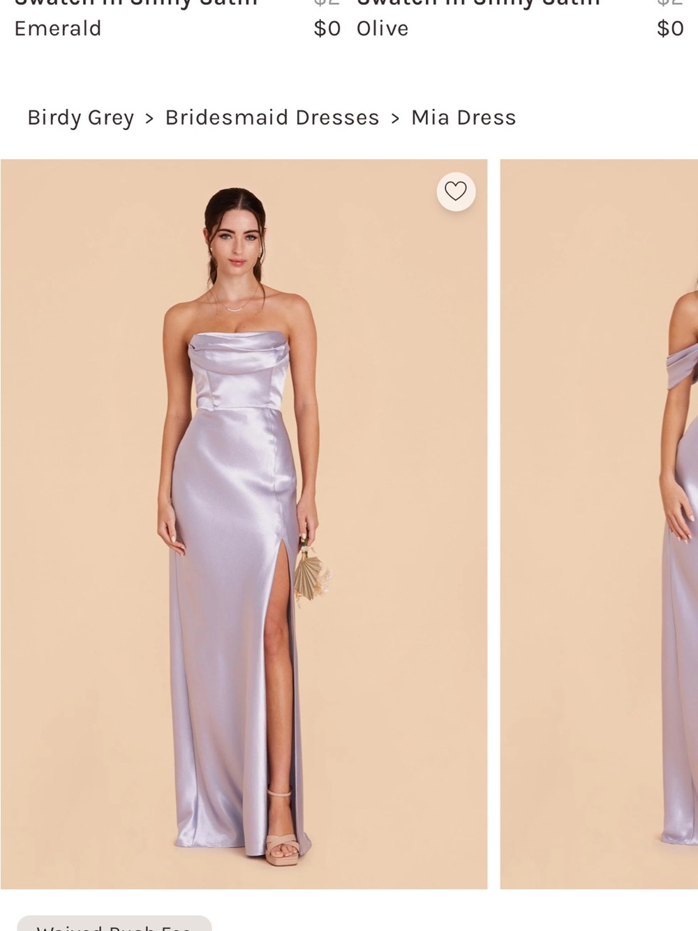 Birdy Grey Mia Dress in Dusty Lilac Shiny Satin